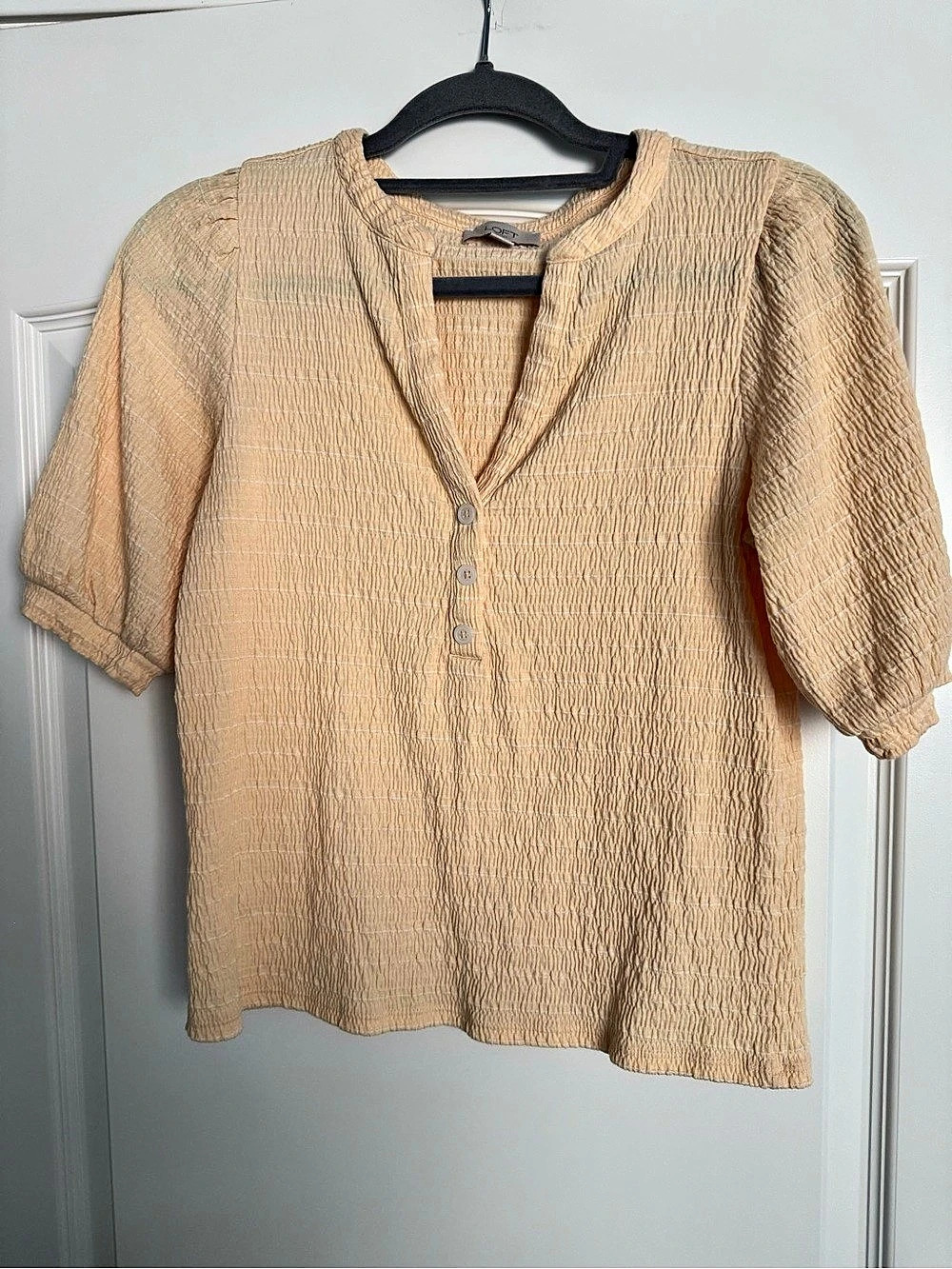 LOFT Short Sleeve Blouse in Yellow